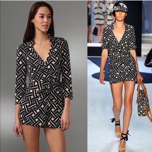 DVF Skylar Romper in Tropical Maize